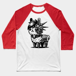 Gothic Punk Llama Baseball T-Shirt